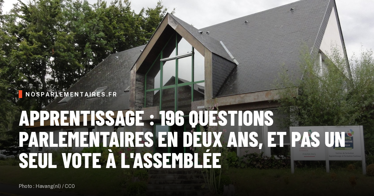 Apprentissage : 196 questions parlementaires en deux ans, et pas un seul vote à l'Assemblée