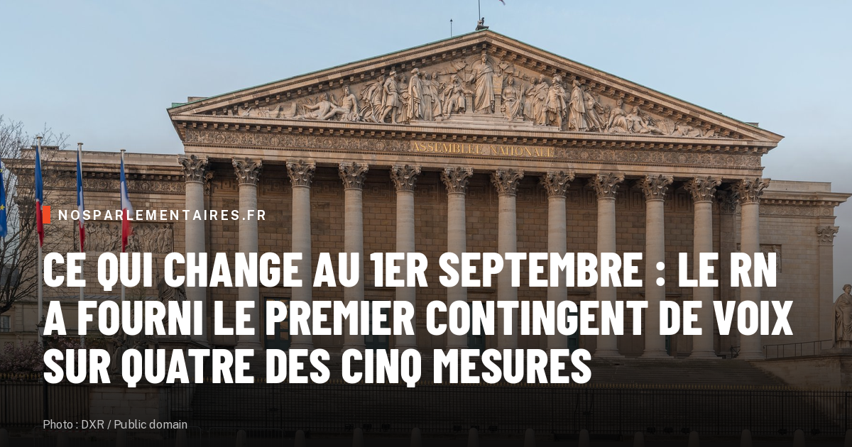 Ce qui change au 1er septembre : le RN a fourni le premier contingent de voix sur quatre des cinq mesures