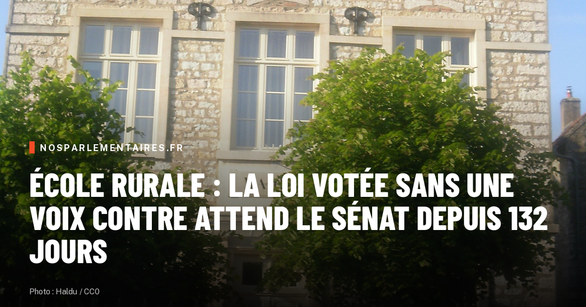 École rurale : la loi votée sans une voix contre attend le Sénat depuis 132 jours