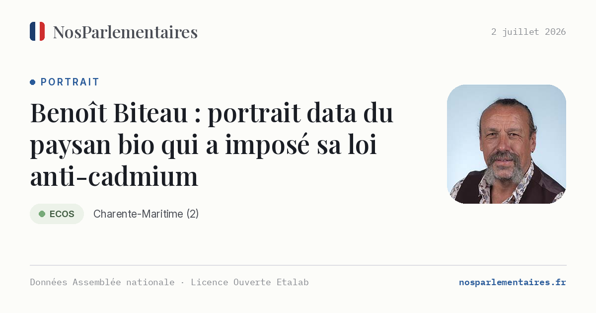 Benoît Biteau, le paysan bio de l'hémicycle : portrait du député qui a imposé sa loi anti-cadmium contre le gouvernement