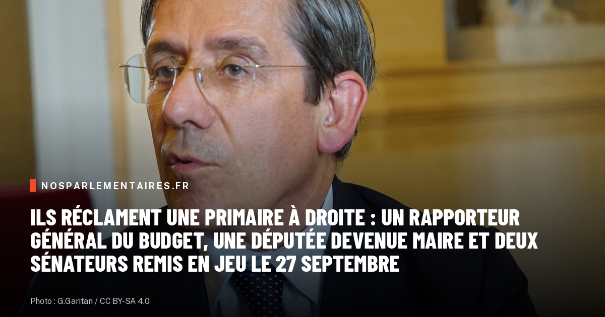 Ils réclament une primaire à droite : un rapporteur général du budget, une députée devenue maire et deux sénateurs remis en jeu le 27 septembre