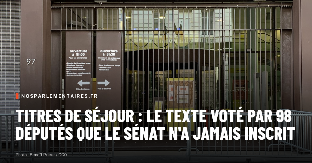 Titres de séjour : le texte voté par 98 députés que le Sénat n'a jamais inscrit