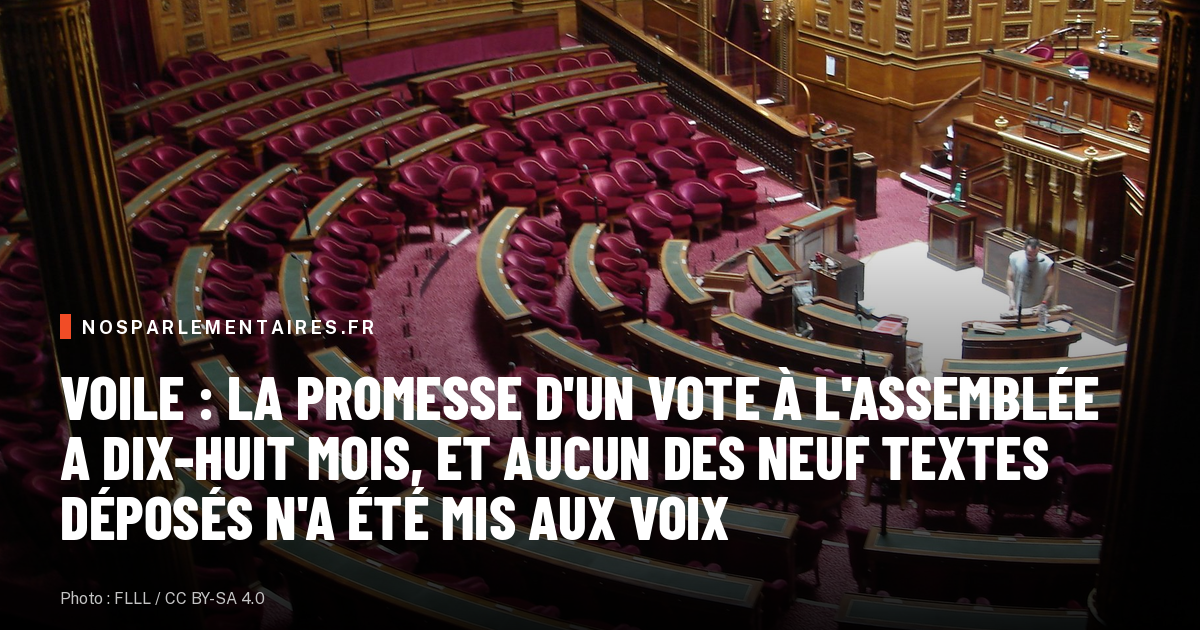 Voile : la promesse d'un vote à l'Assemblée a dix-huit mois, et aucun des neuf textes déposés n'a été mis aux voix